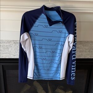 Vineyard Vines Rashguard whale Blue swimsuit top
